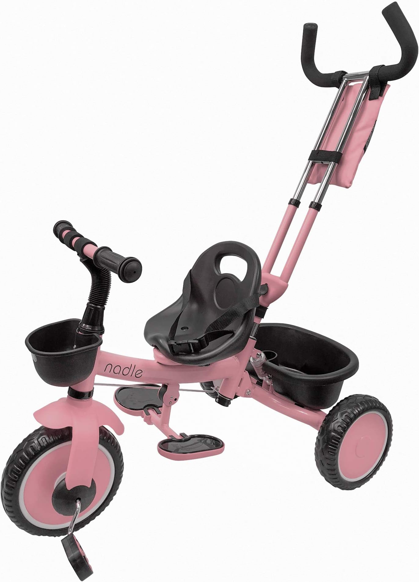 Nadle Blue Steer and Stroll Kids Trike for 2 Years Old 3 in 1 Up to 55Lb, 10-inch Wheels