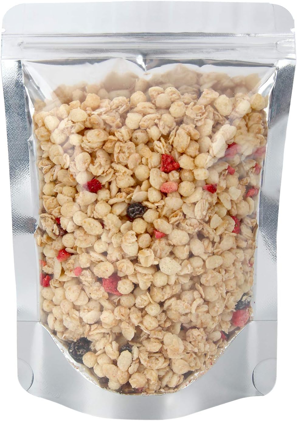 Stand Up Pouch - 100 Pack Resealable Zip Lock Stand-Up Bags with Notch, Heavy Duty, Heat Sealable Aluminum Foil Pouches for Food Storage (6.3 X 9.5 inches)