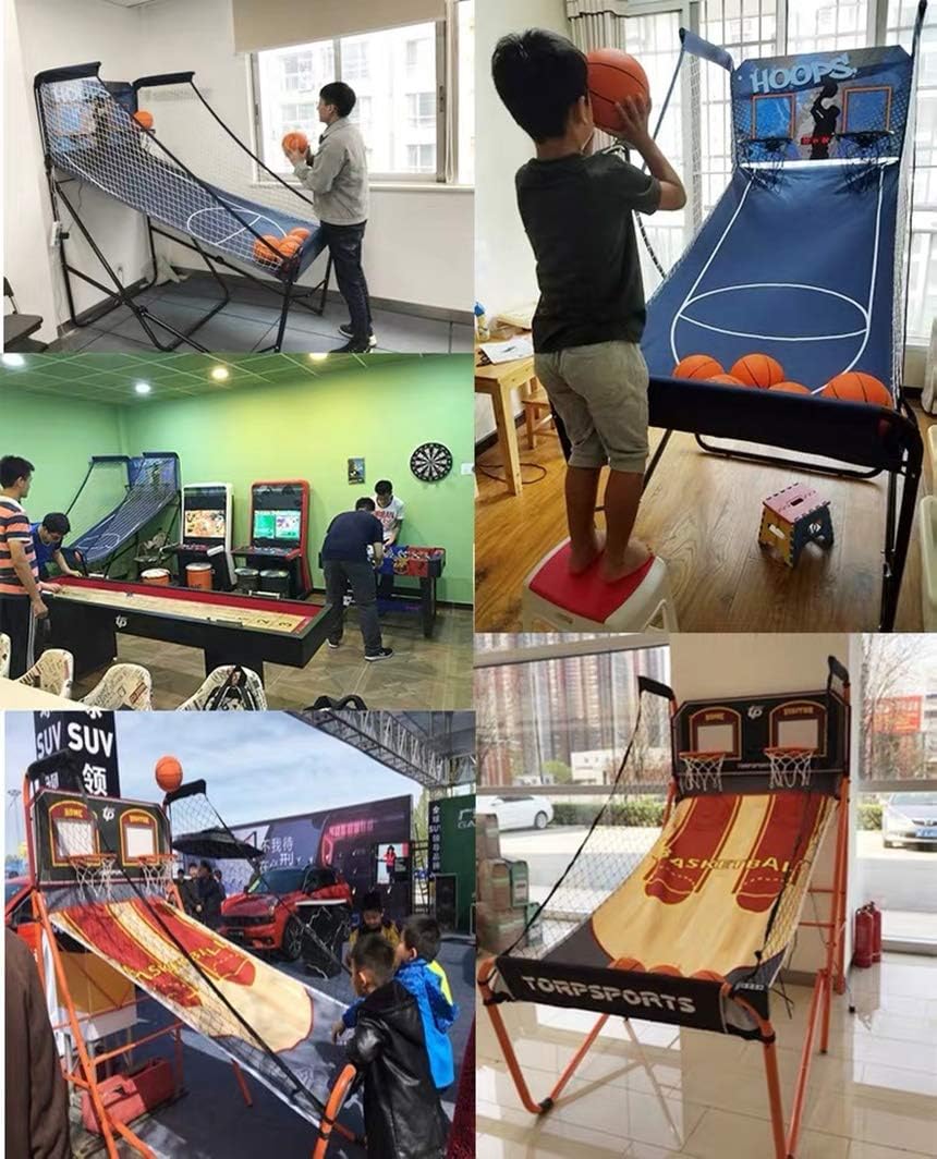 Ygo Basketball Hoop Shot Creator Indoor Basketball Home Basketball Court Includes 5 Balls and Inflator for Single and Double Play : Sports & Outdoors