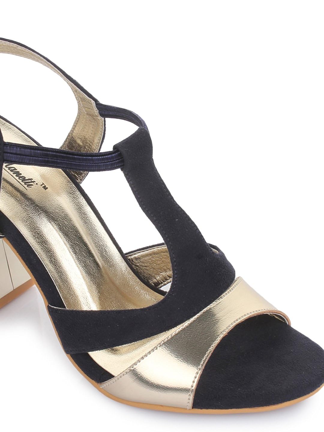 bruno manetti women golden suede leather block heels