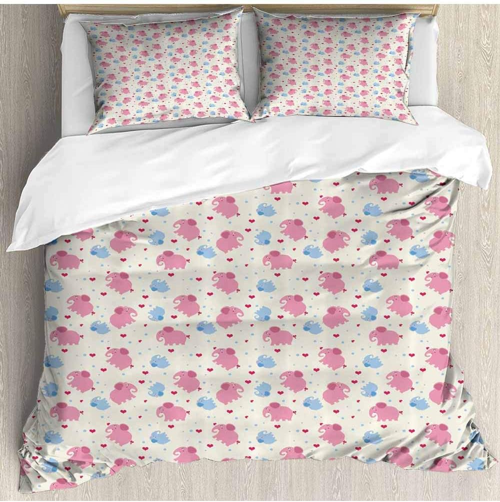 prunushome - Juego de Funda de edredón de 3 Piezas, diseño de Corazones