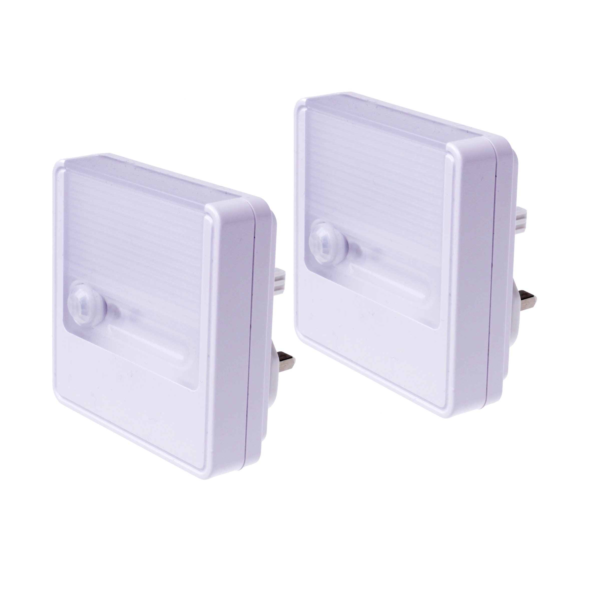 ANSMANN Motion Detector & Twilight Sensor Night Light Plug [Pack of 2] Plugin Wall Indoor LED Nightlight Ideal for Nursery, Kids/Children's Bedroom, Hallway, Landing, and Stairs - 2 Years Warranty