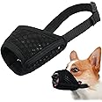 Mayerzon Dog Muzzle, Puppy Soft Mesh Muzzle for Small Medium Large Dogs Chihuahua Poodles Beagle Dachshund Corgis Labrador for Biting Chewing Grooming That Allows Panting Drinking(M, Black)