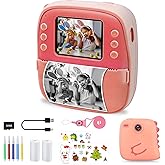 Kids Instant Digital Cameras,32GB Toddler Camera Instant Print Toys,1080P Children Printable Camera Christmas Birthday Gifts for 3-12Years Old Girls,Boys Girls Toys (Pink)