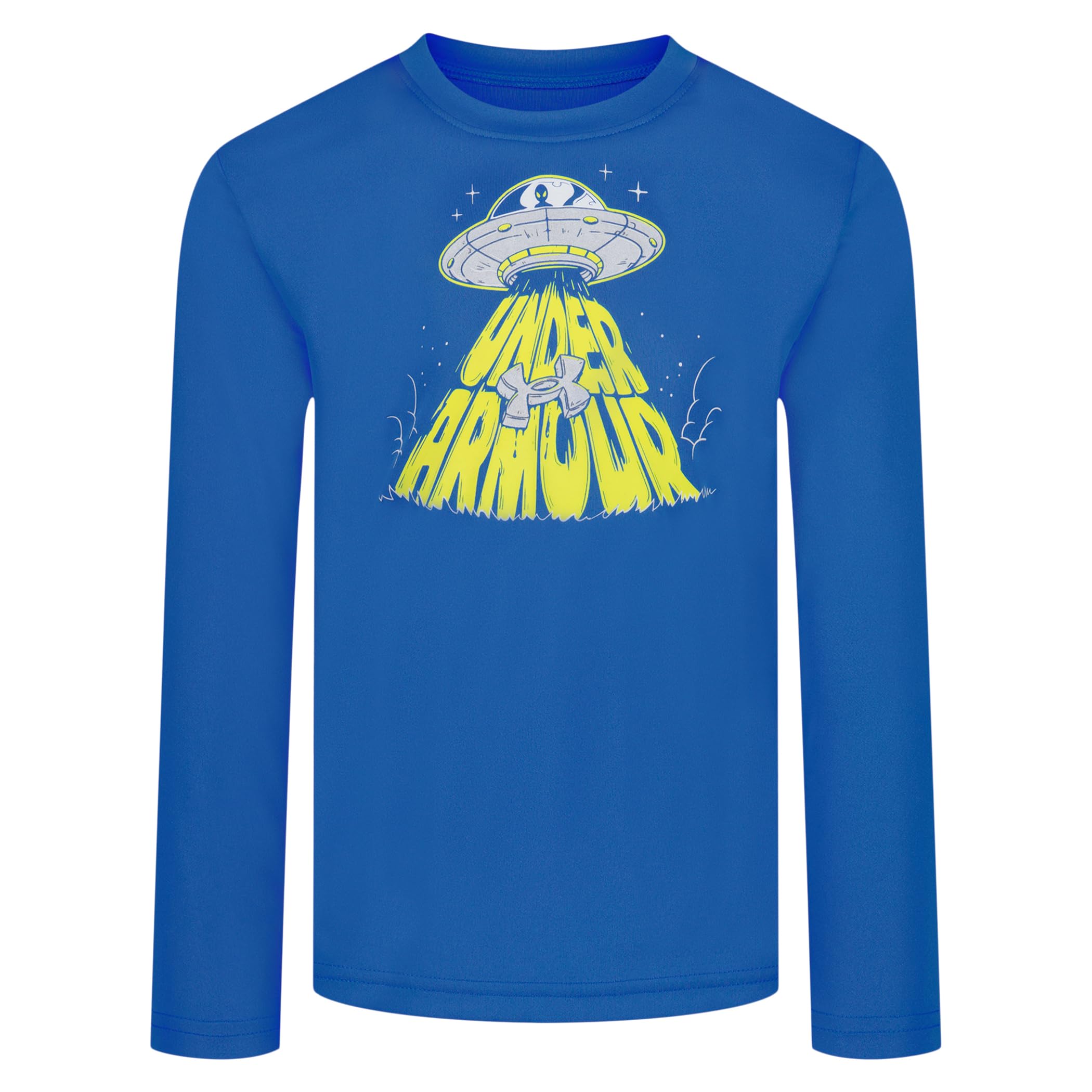 Under Armour Boys’ Long Sleeve Logo Graphic T-Shirt, Lightweight & Breathable, Relaxed Fit, Atlantis UFO, 4