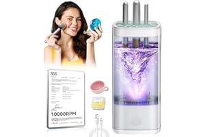MSDQQTIY 5.0 Upgraded Makeup Brush Cleaner Machine【Industry NO.1-10000 RPM Turbine Motor】Electric Makeup Brush Cleaner【SGS Certified - Zero Dust Residue】Universal One-Button Cleaner, makeup brushes cleaner
