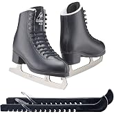 Jackson Ultima Figure Ice Skates for Men, Boys in Black Color/Bundle with Skate Guards