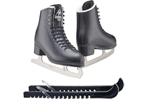 Jackson Ultima Figure Ice Skates for Men, Boys in Black Color/Bundle with Skate Guards/Youth 13