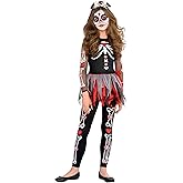 Amscan Female Kids Scared to the Bone Costume for Kids - Perfect for Halloween & Themed Parties - 1 Set
