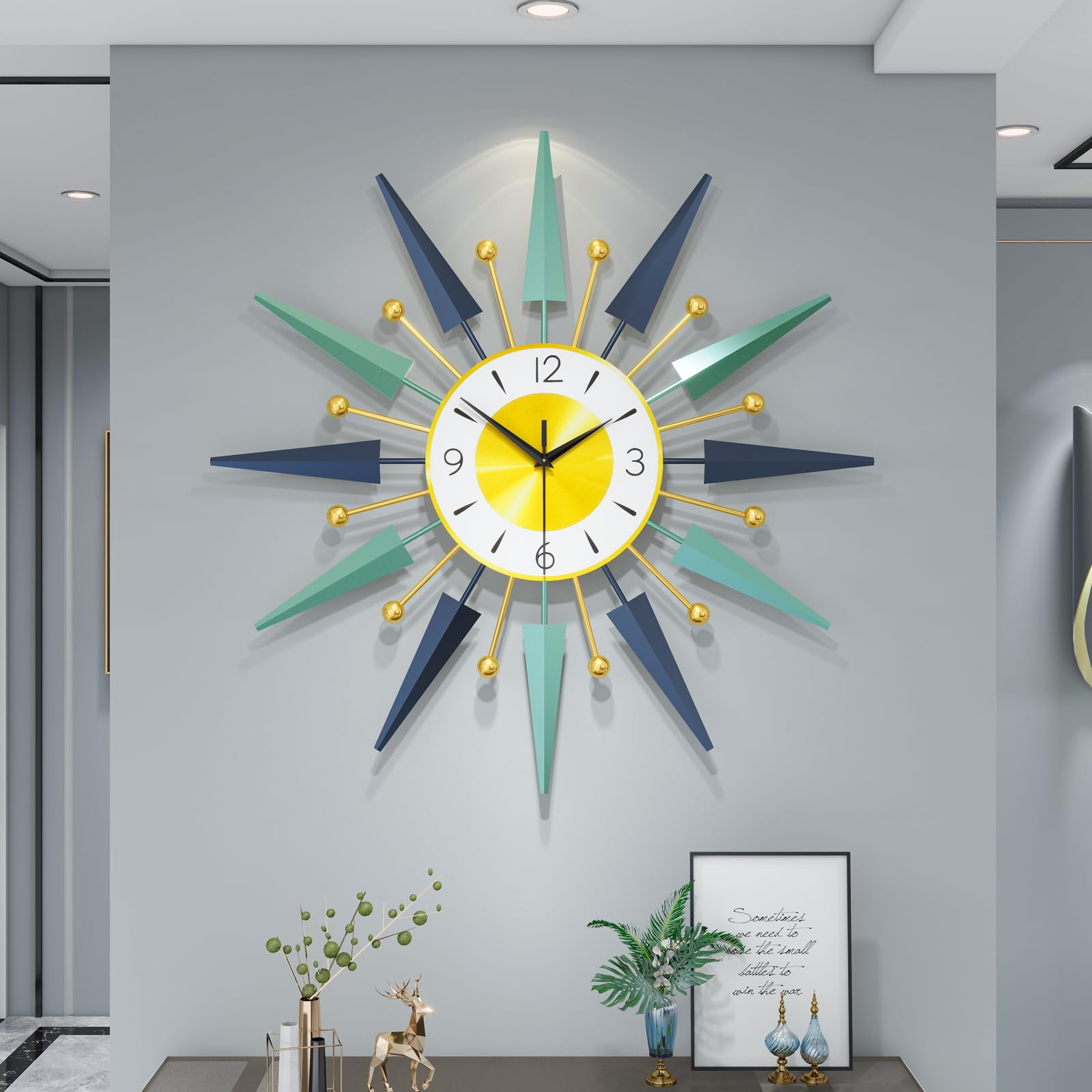 JTWALCLOCK Large Modern Wall Clock for Living Room Decor,24 Inch Big ...