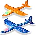4 Pack LED Foam Airplanes - 17.5 Inch Glider Toys For Kids Outdoor Play