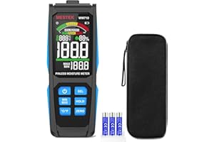 MESTEK Pinless Wood Moisture Meters for Drywall, Water Leak Detector, Wall Moisture Tester for Lumber Concrete Building, Wall Moisture Sensor Digital Humidity Tester for Firewood