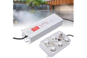 YINZINR 6 Head Ultrasonic Mist Maker Fogger, Waterproof Atomization Maker Water Fountain Pond Atomizer Air Humidifier, for Pond Aquarium Rockery
