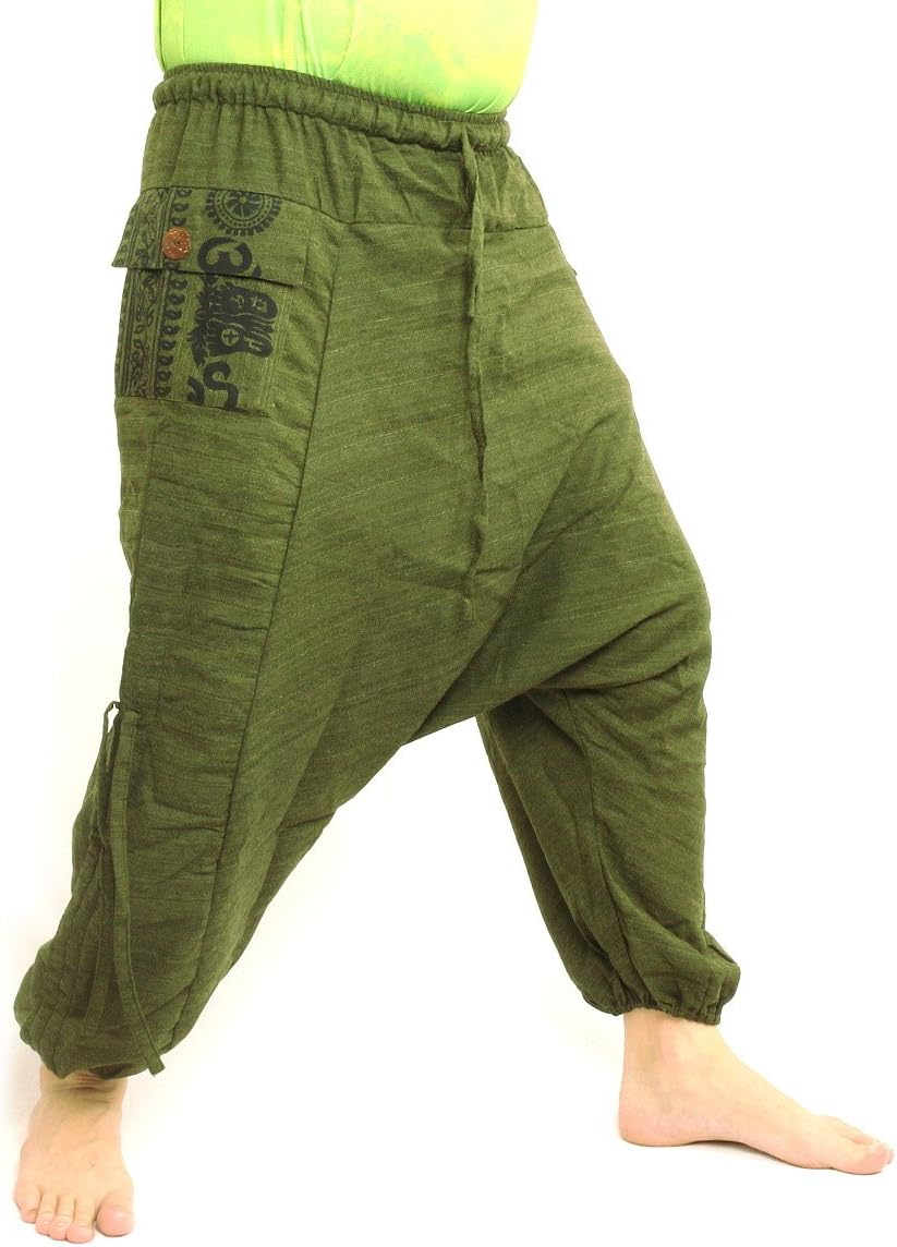 Harem Baggy Pants Boho Hippie Cultural Pattern Print Cotton