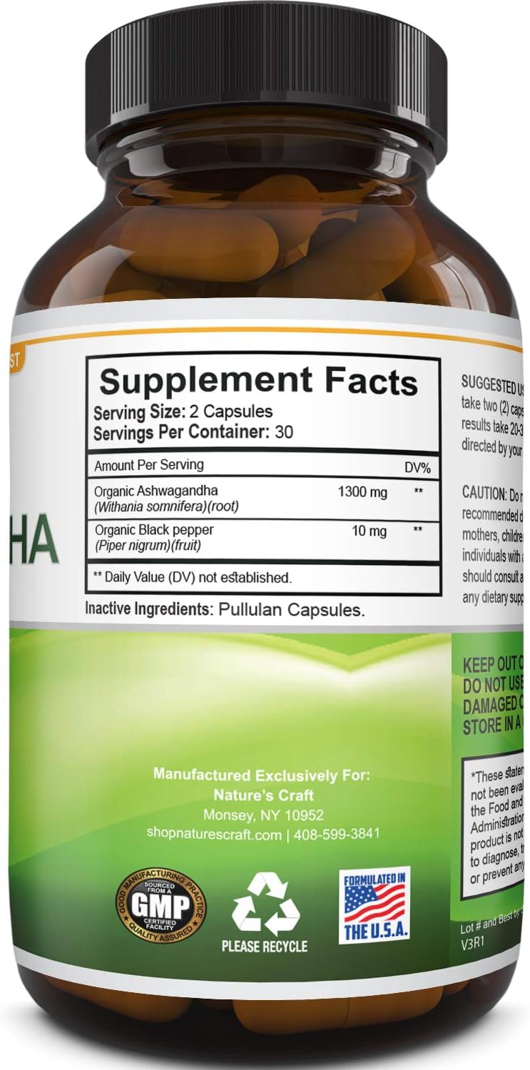 Pure Ashwagandha Extract and Root Tablets Ginseng Herbal Vitamin Complex Pill for Improved Relaxation and Better Sleep with Mood Immune Muscle Boosting Benefits Plus Memory Height and Adrenal Support: Health & Personal Care