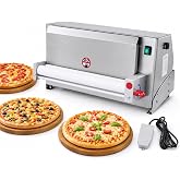 Commercial Pizza Dough Roller Machine, 450W Electric Dough Sheeter Machine Automatic Pastry Press Making Machine, 260 Portions/Hour, Adjustable 1-5.5mm Thickness for Pizza/Pasta/Bakery (3-18 in)