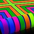 Whaline 6 Colors Neon Gaffer Cloth Tape Fluorescent Rainbow Color UV Blacklight Glow in The Dark Tape Neon Duct ReflectiveTape for UV Party Theatres Staged Dark Areas(1 inch x 34.8 feet)
