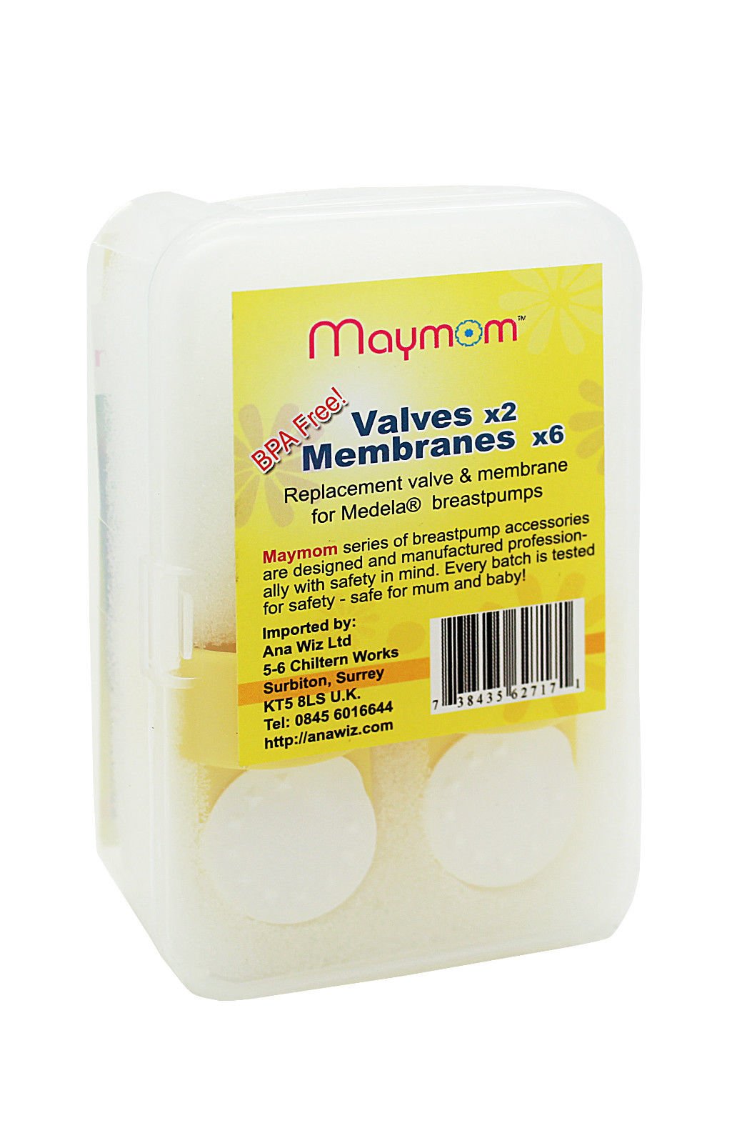 Maymom Valve × 2 & Membranes × 6 Replacement for Medela Breastpumps