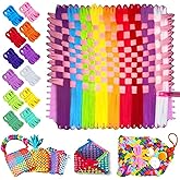 HIKSYJIE Weaving Loom Kit DIY Craft Set for Adults, Potholder Loop Knitting Activity, Great Gift for Creative Minds, Includes 224 Craft Loops and 7" Loom for Beginners