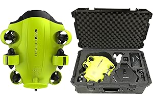 FIFISH V6 Underwater Drone Kit with with Industrial Case, QYSEA AI Vision Lock 360° Omnidirectional Movement Underwater ROV with 4K Camera, Portable Robot with VR Control, 166° UWA (330ft Dive)