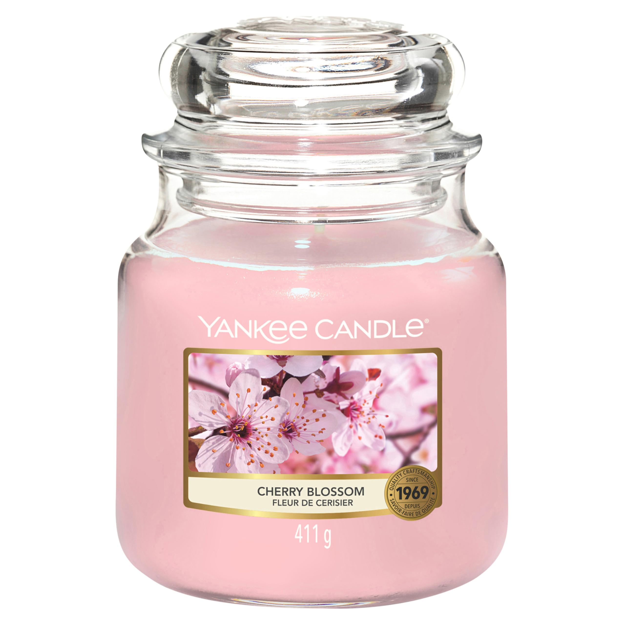 Yankee Candle Scented Candle | Cherry Blossom Medium Jar Candle| Long Burning Candles: up to 75 Hours | Gifts for Women
