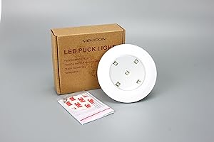 VIPMOON Touch-Activated Tap Lights, White Dimmable LED Puck Light, Battery-Powered Stick-on Anywhere Step Wall Night Light for Hallway Closet Stairs Bedroom Nursery