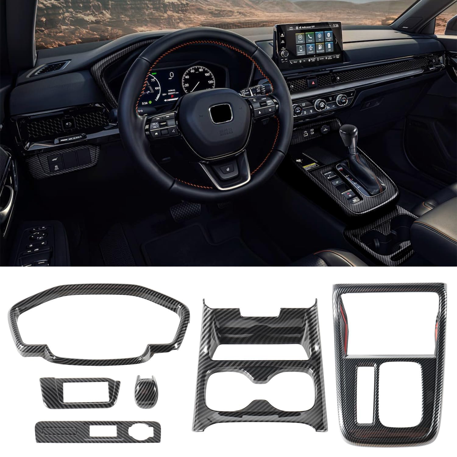 Photo 1 of Tempsnow Interior Trim for Honda CRV 2023-2026 Gear Shift Panel with Dash Trim Headlight Switch Panel Cover