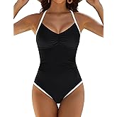 BMJL One Piece Swimsuits for Women Color Block Tummy Control Bathing Suit Slimming Fit Adjustable Swim Suits 2026