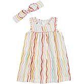 Mud Pie Baby-Girls Mud Pie Children's Rainbow Dress and Headband