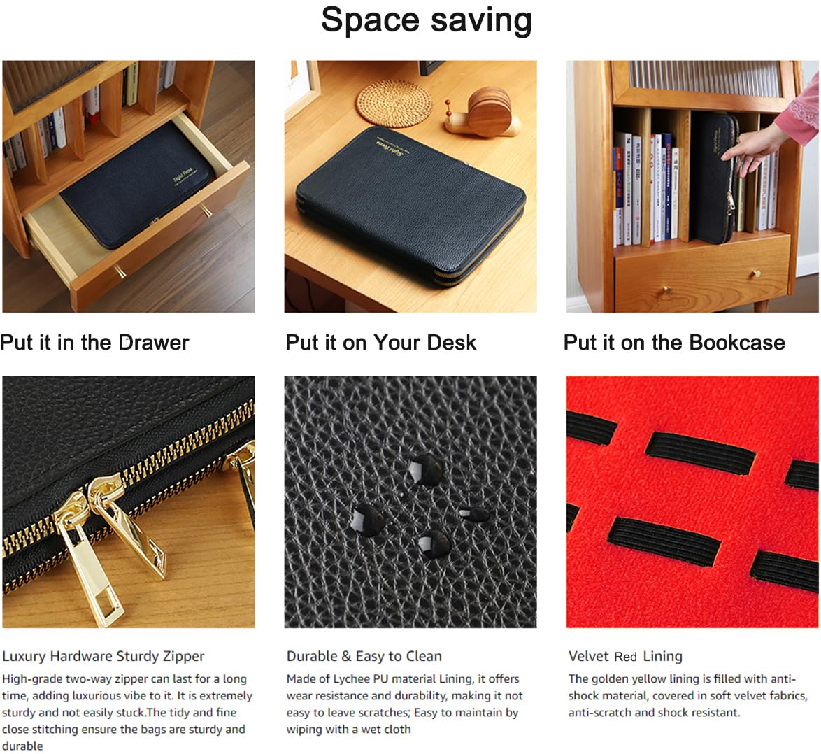 40 Slots Big Case Bag Watch Band Storage Strap Organizer Double Layer, Watch and Straps Collection for Apple Watch Band Organizer Jewelry Box Garmin Fitbit Samsung Galaxy Smart Watch Holder Men Ladies