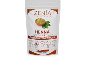 Zenia 100% Pure & Natural Henna Powder (Lawsonia Inermis) | 100 grams (3.5 oz) | Orange-Red Hair Color | Triple Sifted | Fresh from Rajasthan | No Chemicals, No Additives