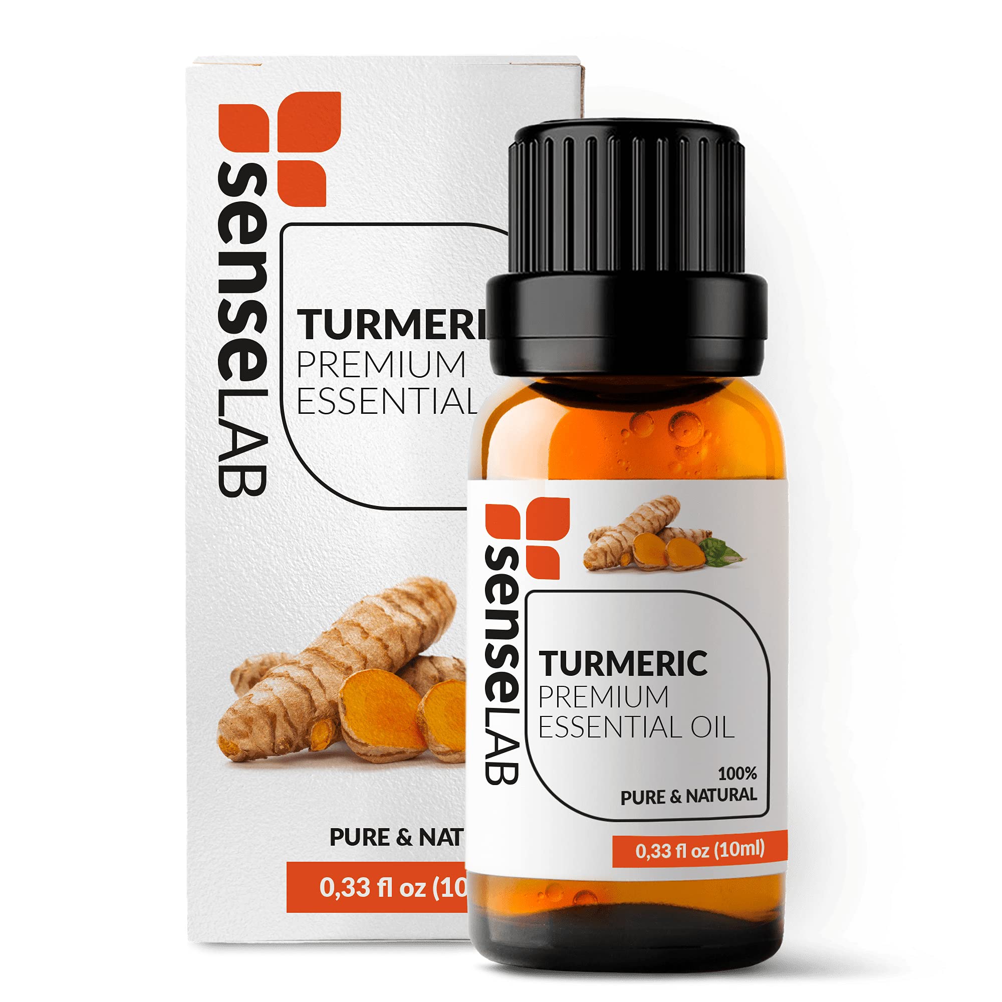 SenseLAB Turmeric Essential Oil - 100% Pure Extract Turmeric Oil Therapeutic Grade Essential Oils - for Diffuser and Humidifier - Hair and Skin Care Oil - Aromatherapy Oils (10 ml)