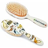 Rock & Ruddle Soft White Natural Boar Bristle Hairbrush for Babies and Young Children | Perfect for Fine Hair Detangling and Smoothing - Darling Dogs