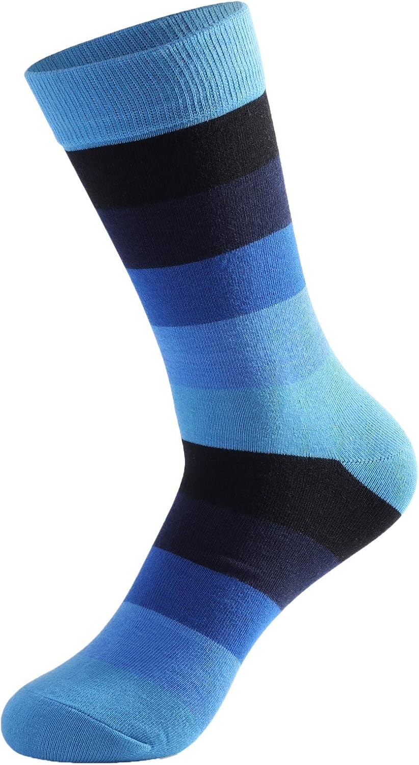 Indoor Outdoor Daily Socks,Men's Striped High Waist Socks