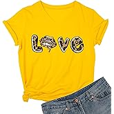 DANVOUY Graphic Tees Cute Funny V-Neck Shirt Tops