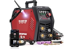 ARCCAPTAIN iControl TIG 205P Pro Welder With APP Control, 5 In 1 DC/Pulse/Lift/Spot TIG & Stick, Dual Voltage 120V/240V TIG W