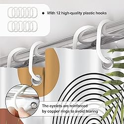 AWERT Boho Shower Curtain with Hooks Arch Sun