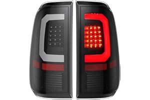 vvavv LED Tail Lights Compatible for 2008-2016 Ford F250 F350 F450 Super Duty, Clear Lens White C-Type Tube Rear Brake Lamps 