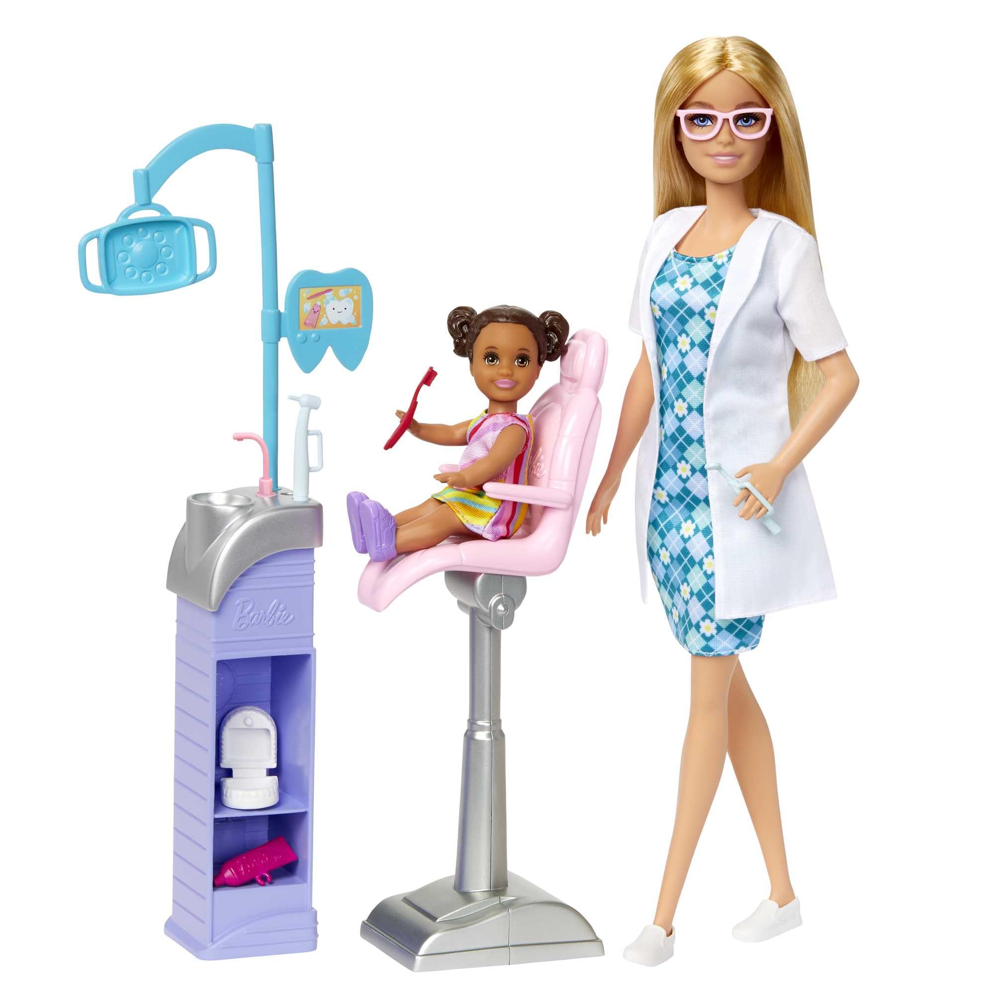Barbie Careers Dentist Doll and Playset with Accessories, Medical Doctor Set, Barbie Toys, HKT69