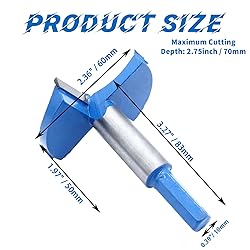 Cionyce 1 Pack Forstner Drill Bits 2-3/8 Inch