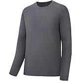 BASSDASH Men's Ultra Soft Cotton Blend UPF 50+ Long Sleeve Fishing Shirt UV Sun Protection Casual Performance Tee