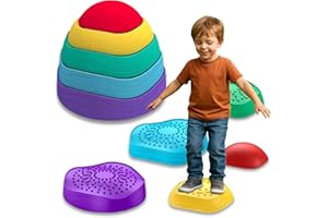Kids Balance Board Stepping Stones – 6-Piece Non-Slip Obstacle Course for Toddlers 18M+, Sensory & Motor Skill Development, I
