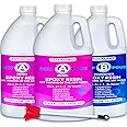 Deep Pour Epoxy Resin, 1.5 Gallon 2 to 4 Inch Depth Crystal Clear Bubble Free High Gloss Self Leveling for River Table Top, Bar Top, Coating, Art Mold Crafts Epoxy Resin 2:1