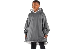 Bare Home Wearable Blanket Hoodie - Soft Plush Sherpa - Warm and Cozy - Oversized Wearable Blanket - Adult & Kid Sizes