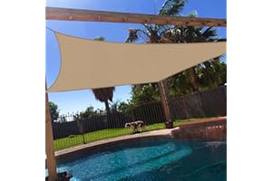 Windscreen4less 18' x 18' Sun Shade Sail Rectangle Outdoor Canopy Cover UV Block for Backyard Porch Pergola Deck Garden Patio (Sand)