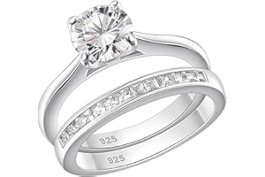 SHELOVES Solitaire Wedding Ring Set for Women AAAAA Cubic Zirconia Novelty Rings 925 Sterling Silver Sz 4.5-12
