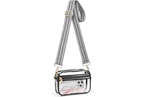 HULISEN Clear Crossbody Bag Stadium Approved, Clear Purses for Women, Transparent Handbag for Concerts & Sports Events Fans
