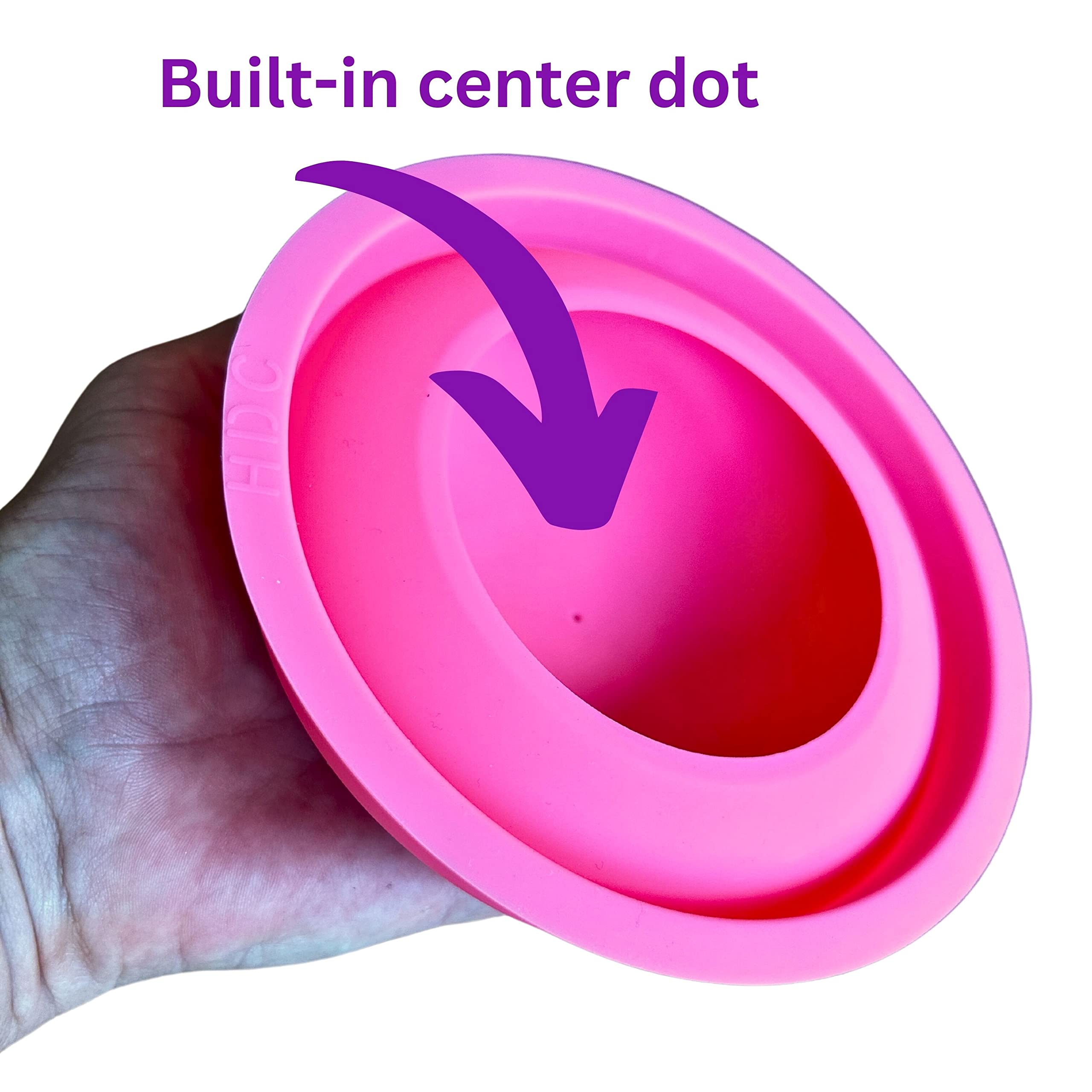 Stone Mold - for Making Stones for Painting - Happy Dotting Company - Large Round Shape - Smooth Casting with inbuilt Center for Dotting Mandala and Stone dot Art - to Make Rocks for Painting