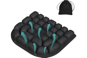 AVV Inflatable Travel Seat Cushion for Airplane - Portable Air Cushion for Long Flights, Tailbone Pain Relief - Ergonomic Support for, Office Chair, Car, Wheelchair, Stadium