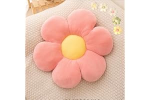 LEHU Flower Pillow, Flower Shaped Seating Cushion -Cute Daisy Pillow for Girls Tweens Room Decor Flowe Floor Pillow for Reading and Lounging Comfy (Pink petals-15'')